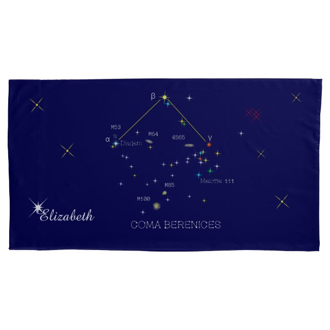 Northern Hemisphere Constellation Coma Berenices Pillow Case (Front)
