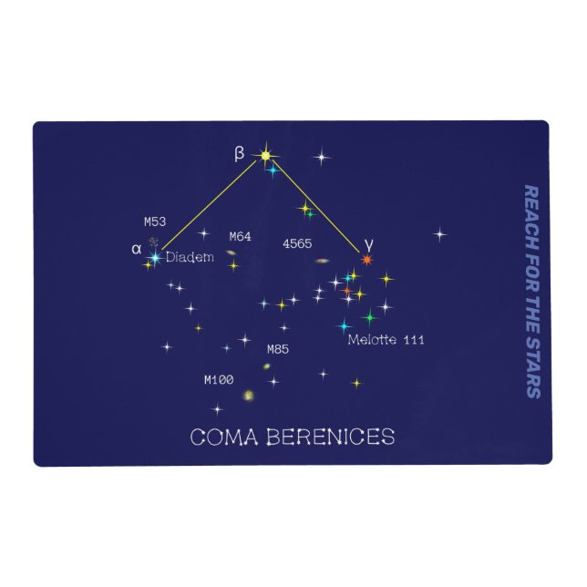 Northern Hemisphere Constellation Coma Berenices Placemat (Front)