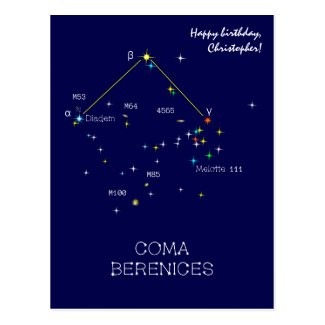 Northern Hemisphere Constellation Coma Berenices Postcard