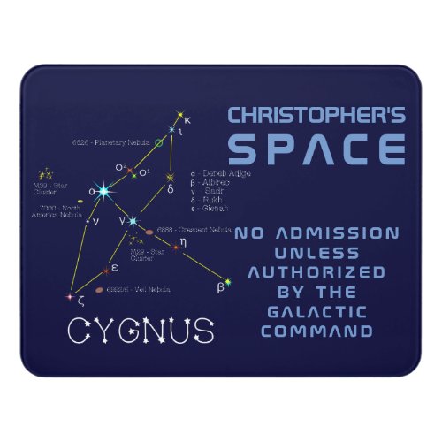 Northern Hemisphere Constellation Cygnus Door Sign