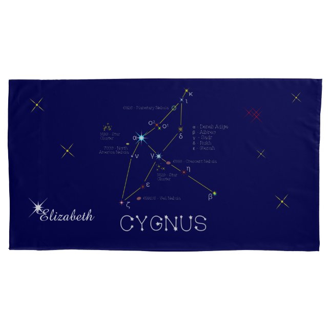 Northern Hemisphere Constellation Cygnus Pillow Case (Front)