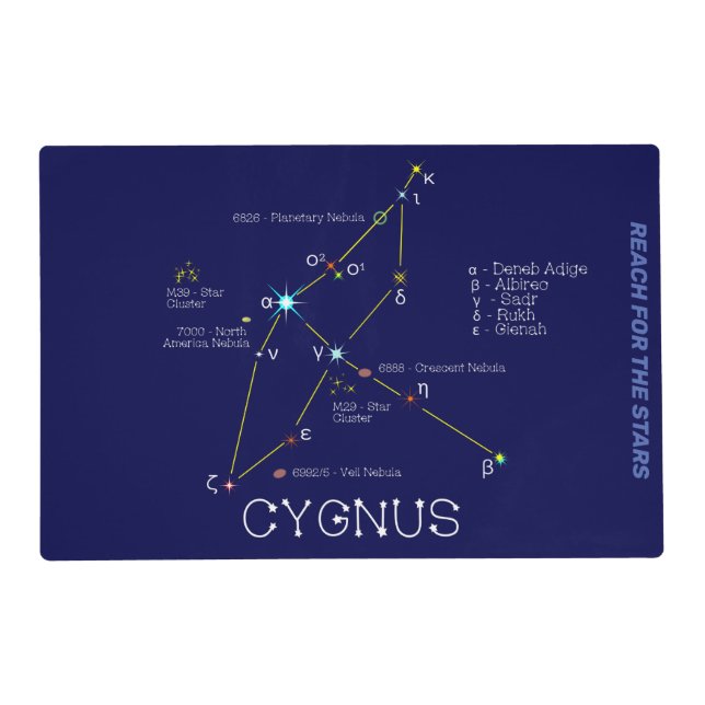 Northern Hemisphere Constellation Cygnus Placemat (Front)