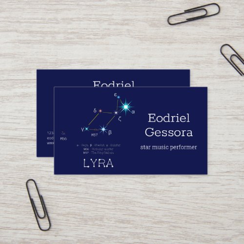 Northern Hemisphere Constellation Lyra Business Card