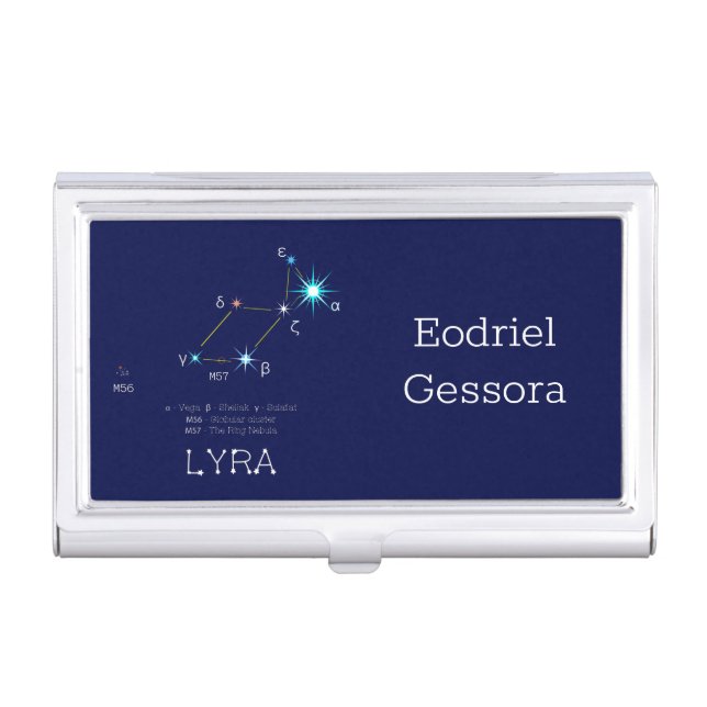 Northern Hemisphere Constellation Lyra Business Card Case (Front)