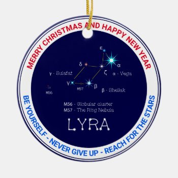 Northern Hemisphere Constellation Lyra Ceramic Ornament by DigitalSolutions2u at Zazzle