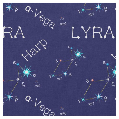 Northern Hemisphere Constellation Lyra Fabric