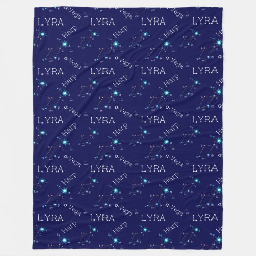 Northern Hemisphere Constellation Lyra Fleece Blanket
