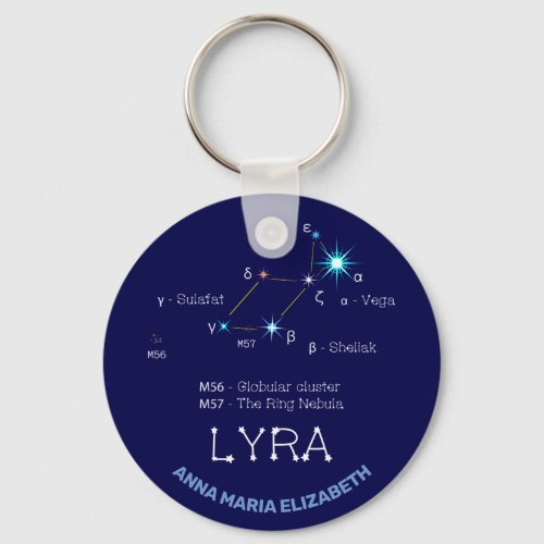 Northern Hemisphere Constellation Lyra Keychain