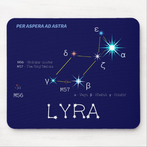Northern Hemisphere Constellation Lyra Mouse Pad