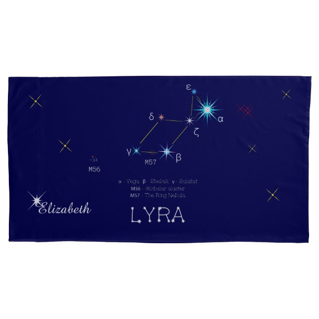 Northern Hemisphere Constellation Lyra Pillow Case (Front)