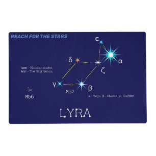 Northern Hemisphere Constellation Lyra Placemat