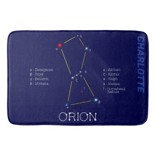 Northern Hemisphere Constellation Orion Bath Mat