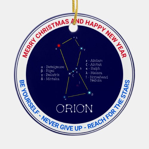 Northern Hemisphere Constellation Orion Ceramic Ornament