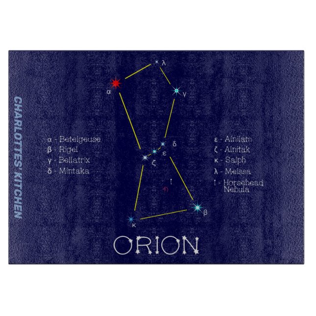 Northern Hemisphere Constellation Orion Cutting Board (Front)