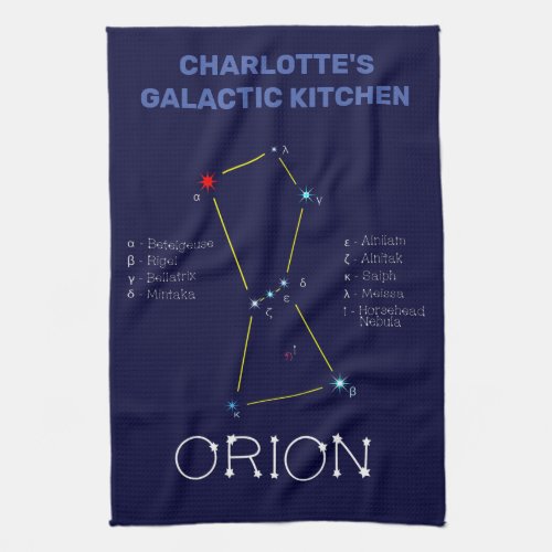 Northern Hemisphere Constellation Orion Kitchen Towel