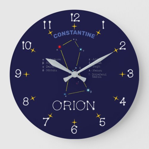 Northern Hemisphere Constellation Orion Large Clock
