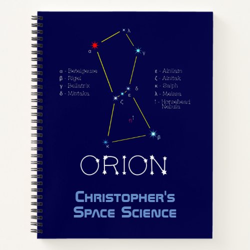 Northern Hemisphere Constellation Orion Notebook