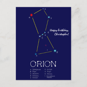 Northern Hemisphere Constellation Orion Postcard