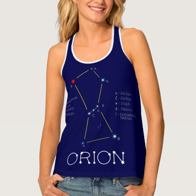 Northern Hemisphere Constellation Orion Tank Top (Front)