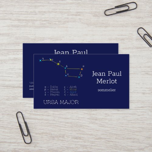 Northern Hemisphere Constellation Ursa Major Business Card