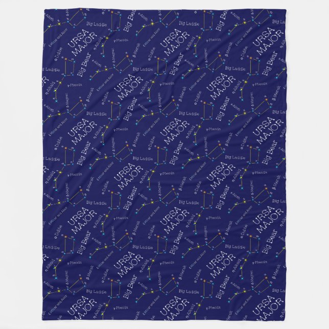 Northern Hemisphere Constellation Ursa Major Fleece Blanket (Front)