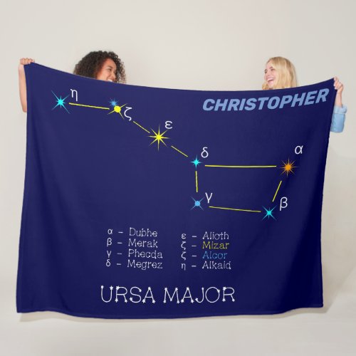 Northern Hemisphere Constellation Ursa Major Fleece Blanket
