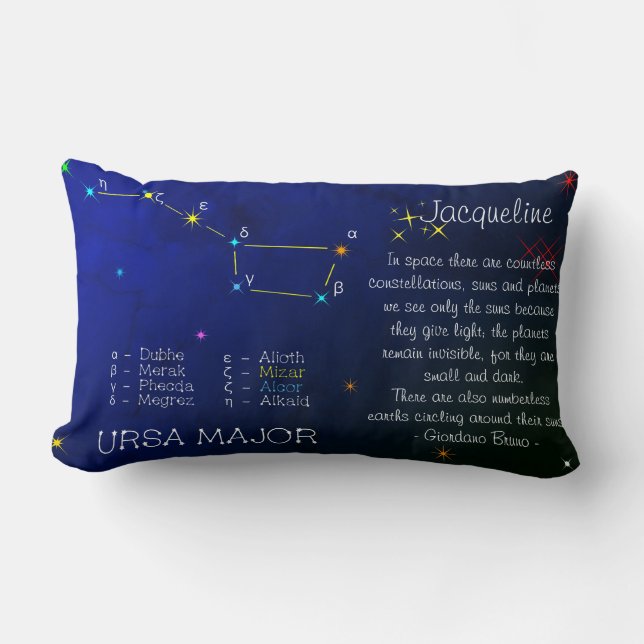 Northern Hemisphere Constellation Ursa Major Lumbar Pillow (Front)