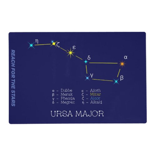 Northern Hemisphere Constellation Ursa Major Placemat