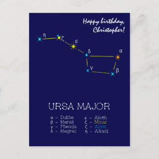 Northern Hemisphere Constellation Ursa Major Postcard