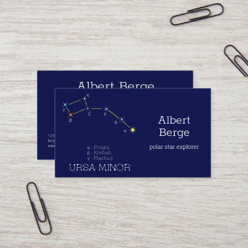 Northern Hemisphere Constellation Ursa Minor Business Card