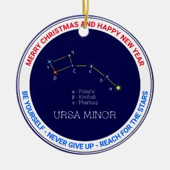 Northern Hemisphere Constellation Ursa Minor Ceramic Ornament by DigitalSolutions2u at Zazzle