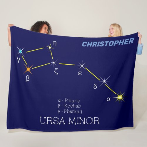 Northern Hemisphere Constellation Ursa Minor Fleece Blanket