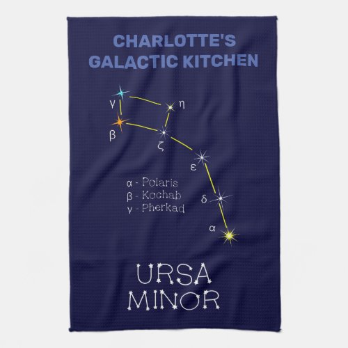 Northern Hemisphere Constellation Ursa Minor Kitchen Towel