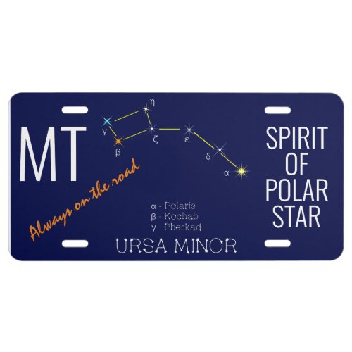 Northern Hemisphere Constellation Ursa Minor License Plate