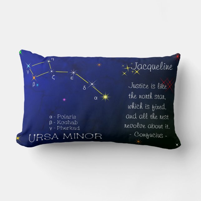 Northern Hemisphere Constellation Ursa Minor Lumbar Pillow (Front)