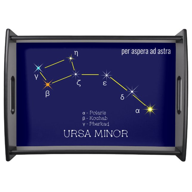 Northern Hemisphere Constellation Ursa Minor Serving Tray (Front)