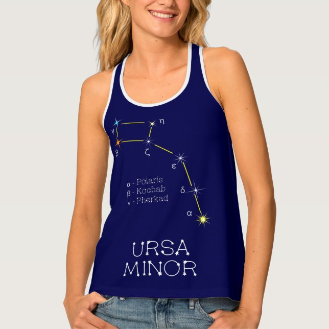 Northern Hemisphere Constellation Ursa Minor Tank Top (Front)
