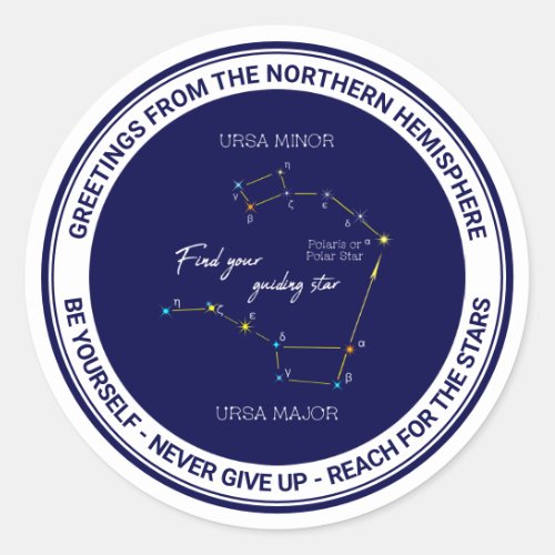 Northern Hemisphere Finding Polaris Star Classic Round Sticker