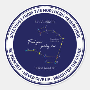 Northern Hemisphere Finding Polaris Star Classic Round Sticker