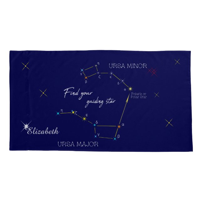 Northern Hemisphere Finding Polaris Star Pillow Case (Back)