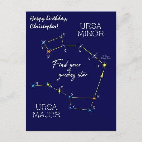 Northern Hemisphere Finding Polaris Star Postcard