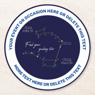 Northern Hemisphere Finding Polaris Star Round Paper Coaster