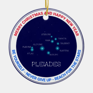 Northern Hemisphere Pleiades Star Formation Ceramic Ornament