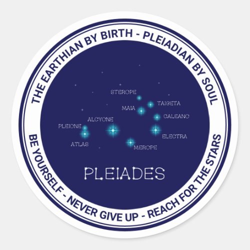 Northern Hemisphere Pleiades Star Formation Classic Round Sticker