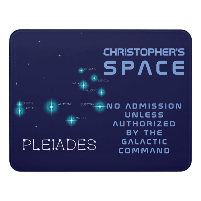 Northern Hemisphere Pleiades Star Formation Door Sign (Contemporary Front)