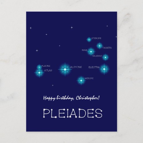 Northern Hemisphere Pleiades Star Formation Postcard