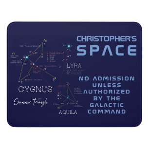 Northern Hemisphere Summer Triangle Stars Door Sign