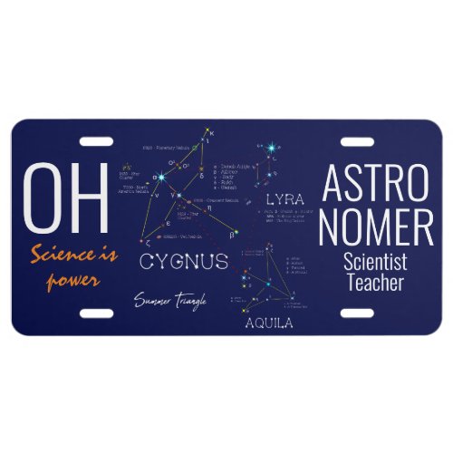Northern Hemisphere Summer Triangle Stars License Plate