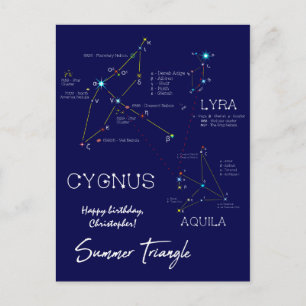Northern Hemisphere Summer Triangle Stars Postcard