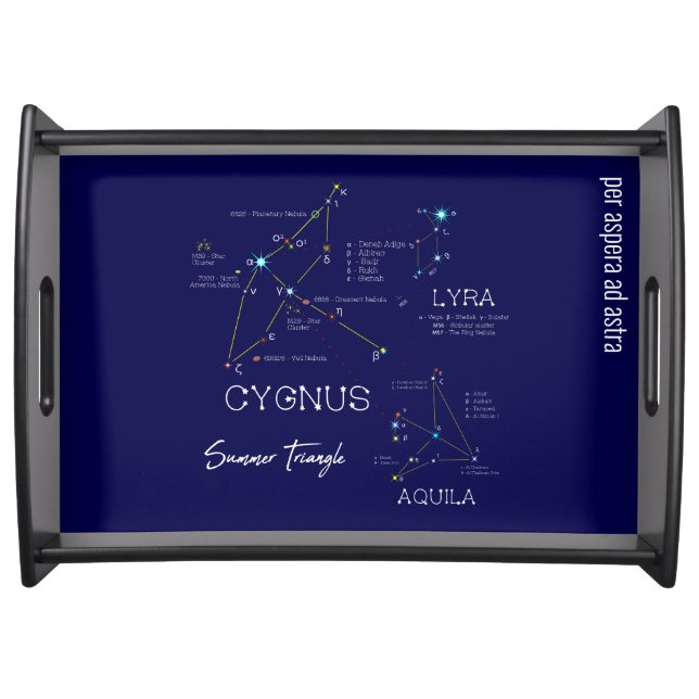 Northern Hemisphere Summer Triangle Stars Serving Tray (Front)